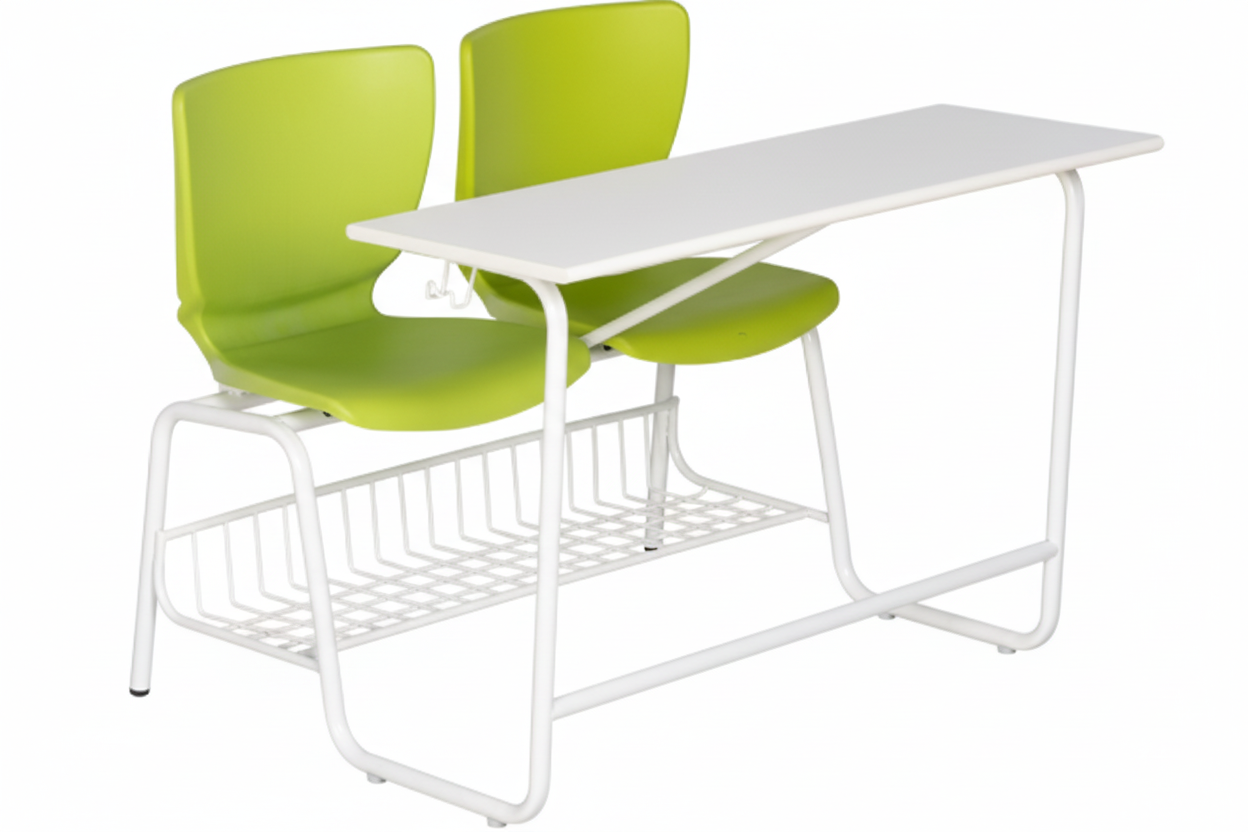 2 Seater School Table and Chair with Books Basket SC 282 (36")