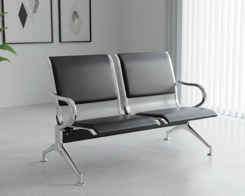 2 Seater Waiting Chair with Black Seat SWC 227