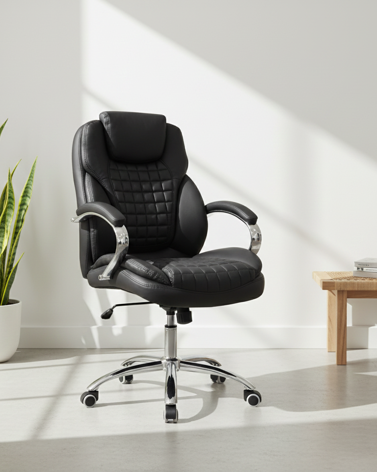 Executive Mid Back Cushioned Office Revolving Chair with Headrest - GALAXY