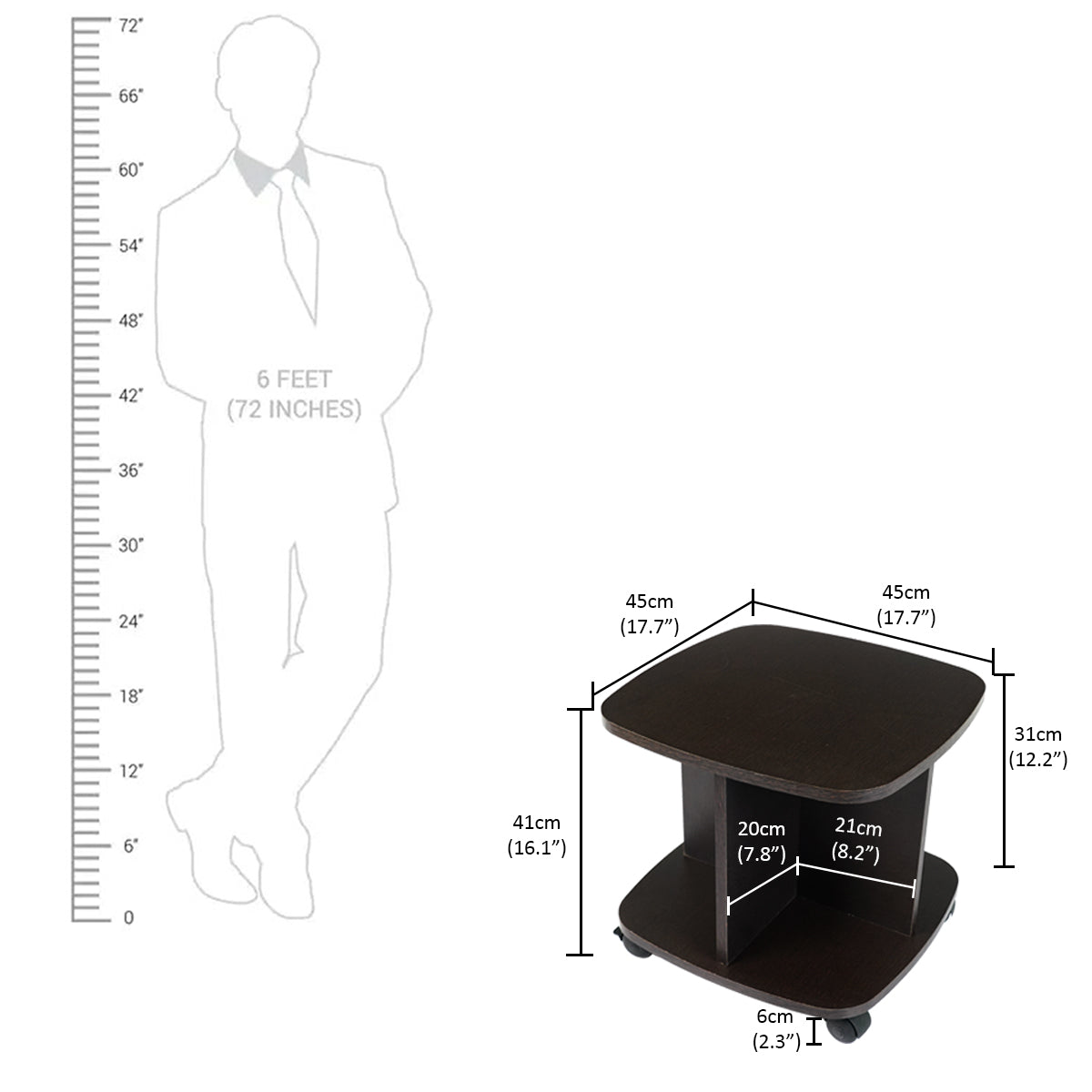 Square Coffee Table Brown - SM 99