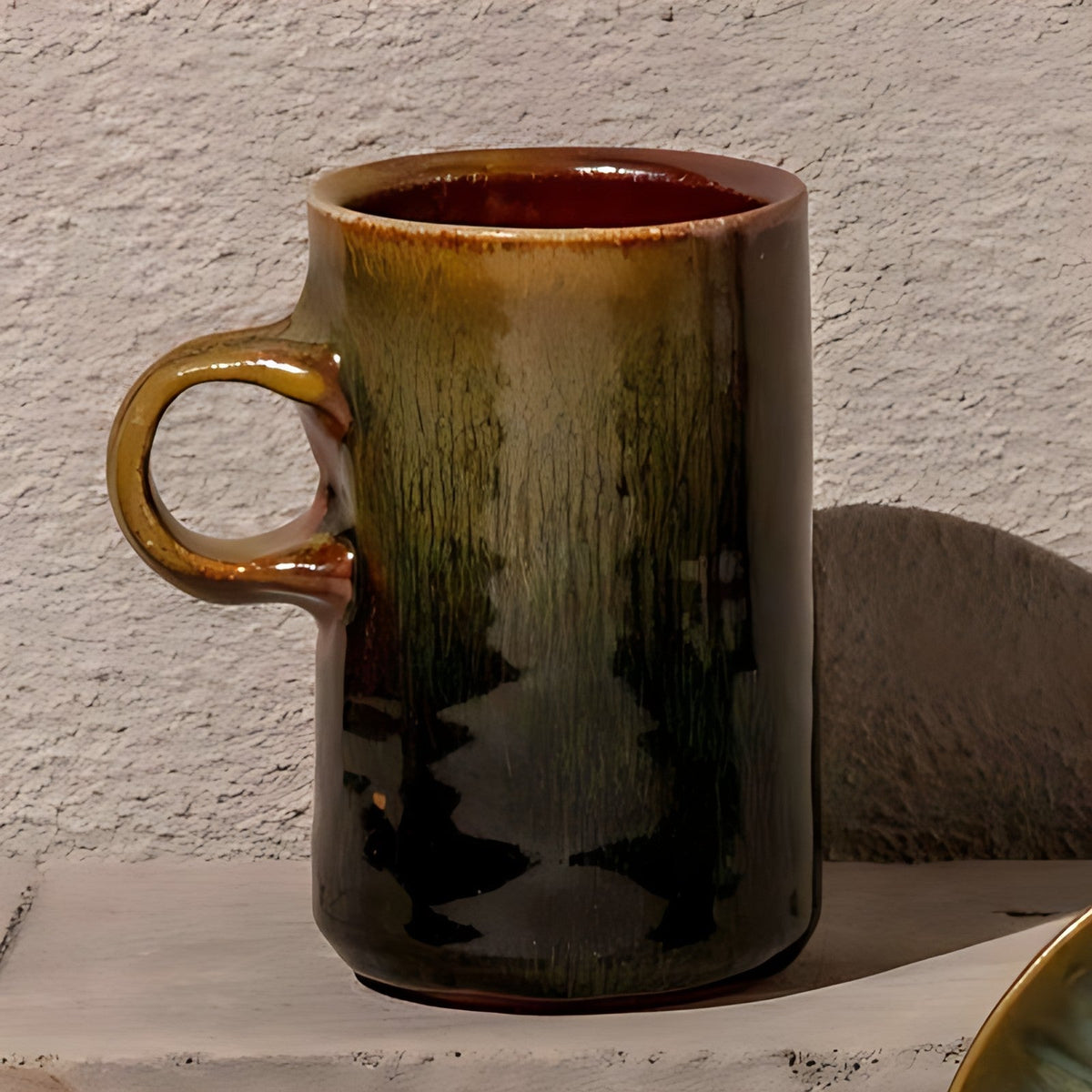 Cory Stoneware Coffee Mug with Reactive Green Glaze by Kazuri, photo 4 of 4