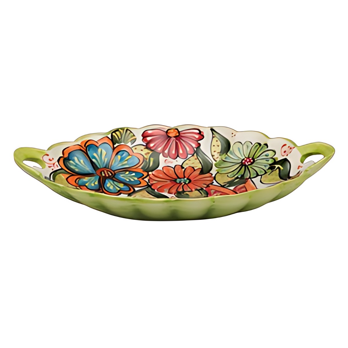 Spanish Pottery Handled Oval Dish by Kazuri