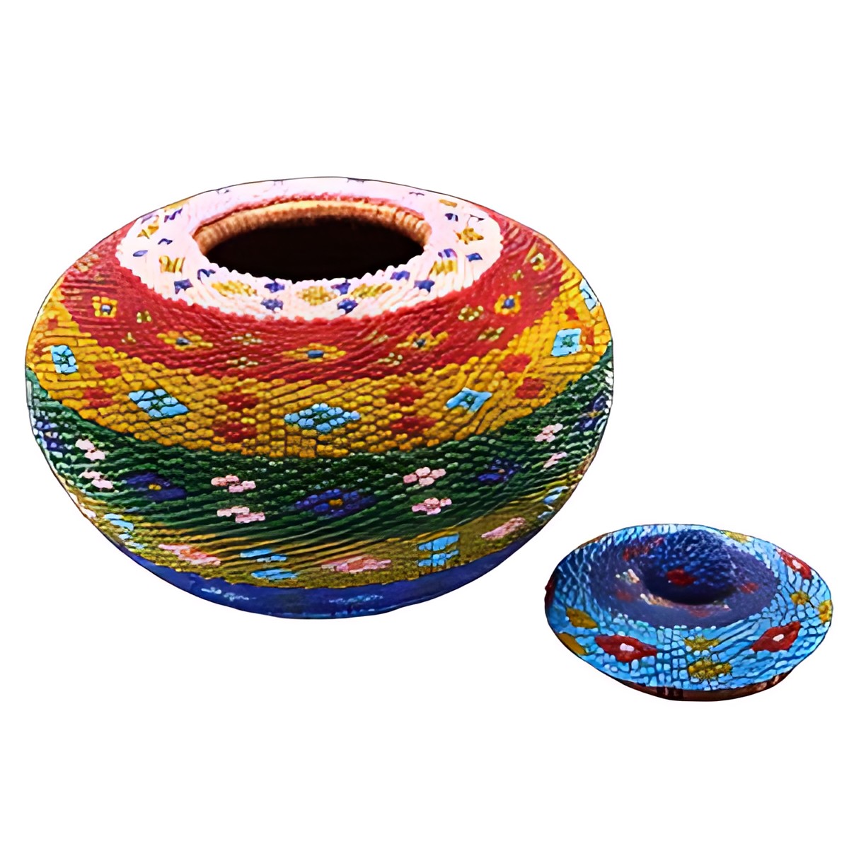 Balinese Beaded Lidded Pot by Kazuri