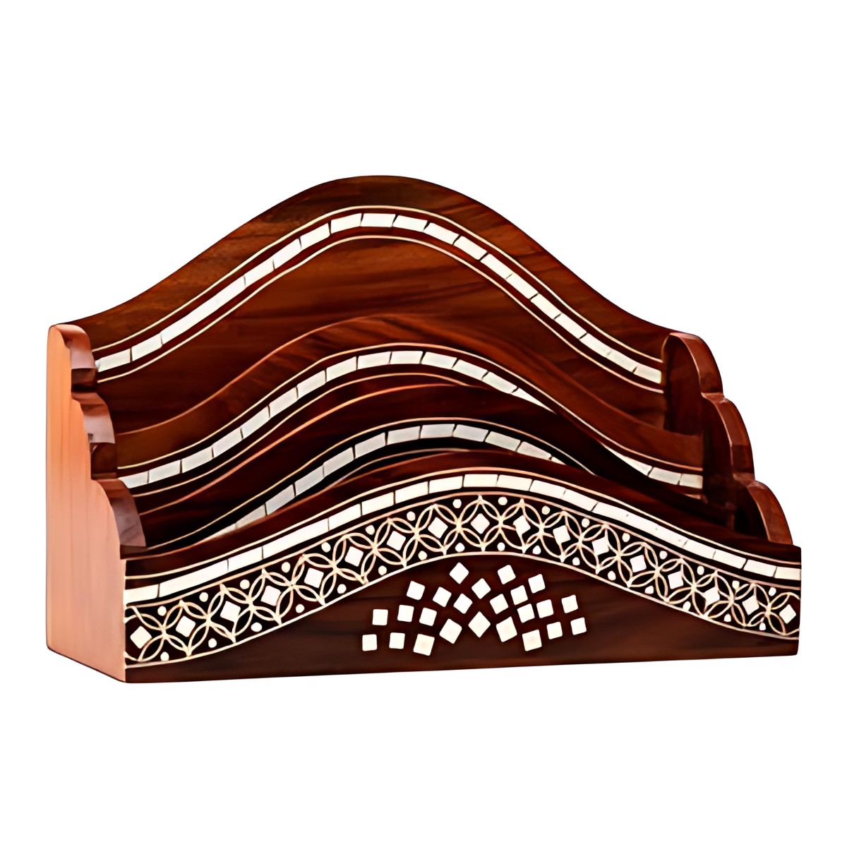 Wood Inlay Letter Holder by Kazuri