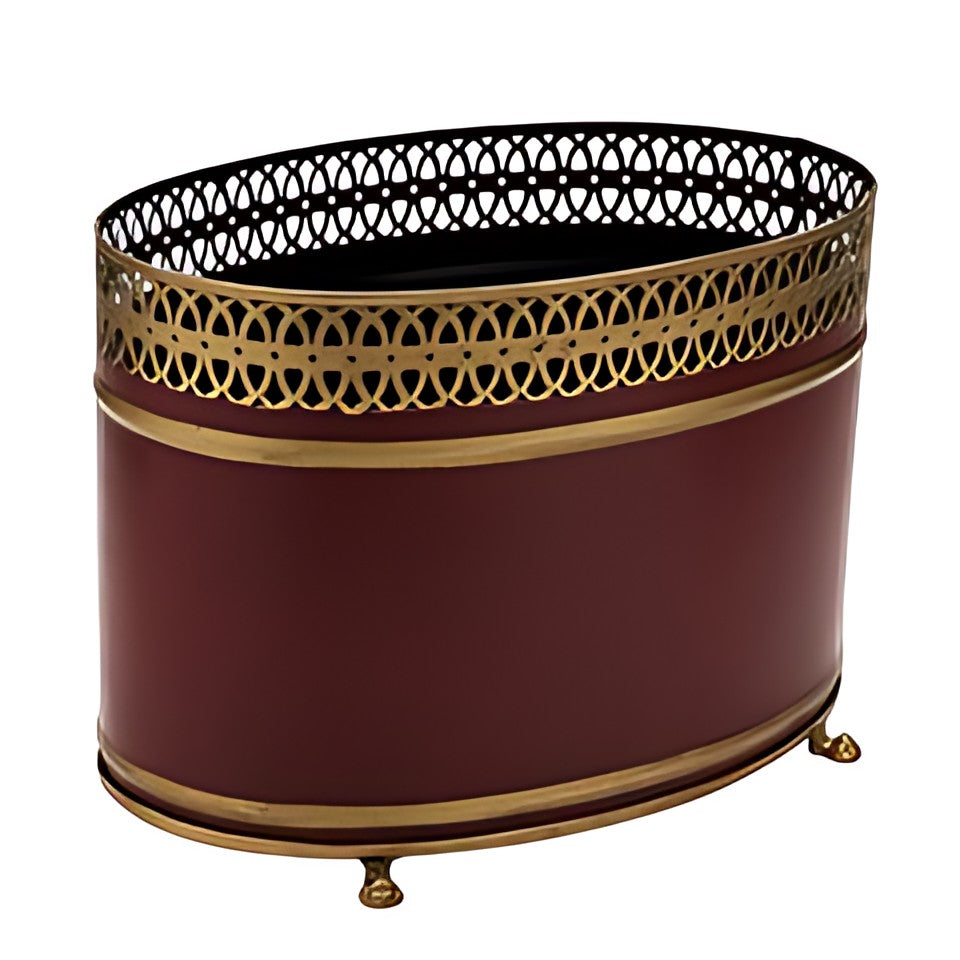 Toleware Oval Planter with Gallery Rim by Kazuri