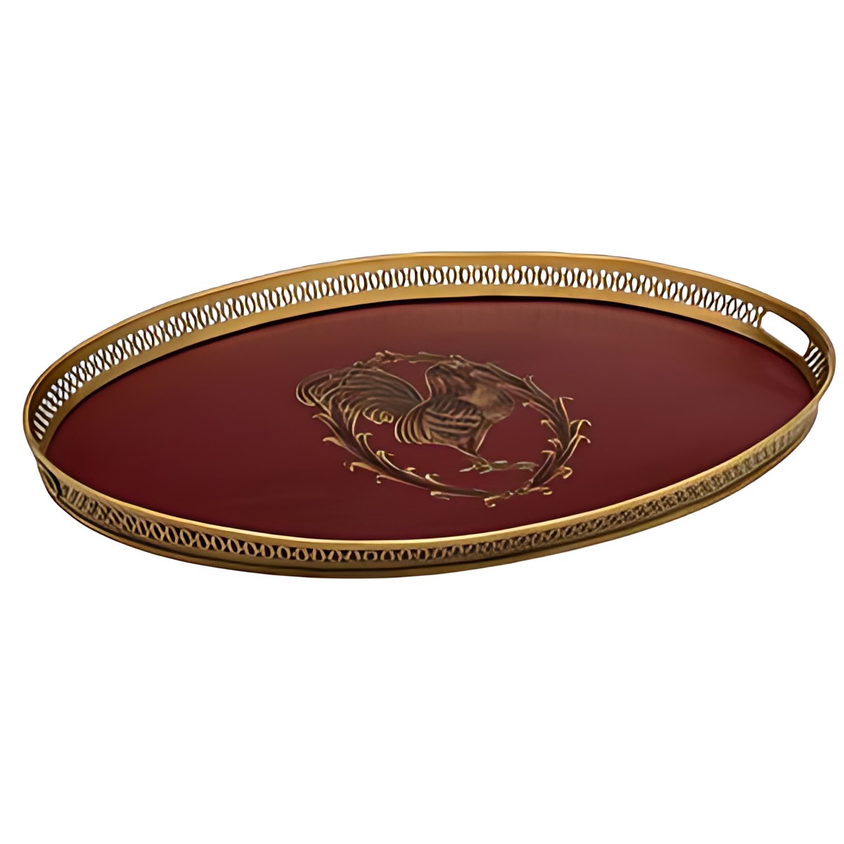 Toleware Oval Tray with Gallery Rim by Kazuri