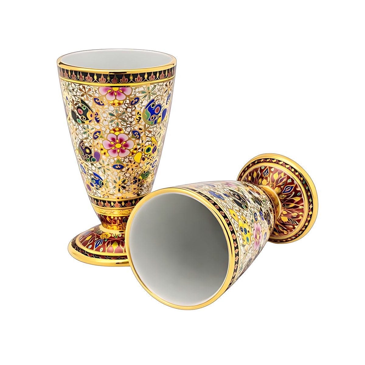 Benjarong Porcelain Goblets (Set of 2) by Kazuri