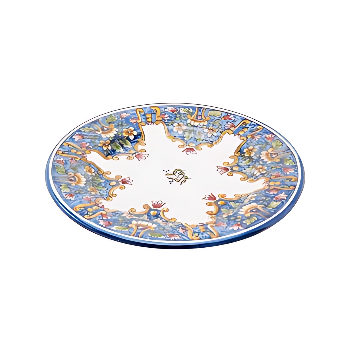 Portuguese Porcelain Scalloped Plate by Kazuri