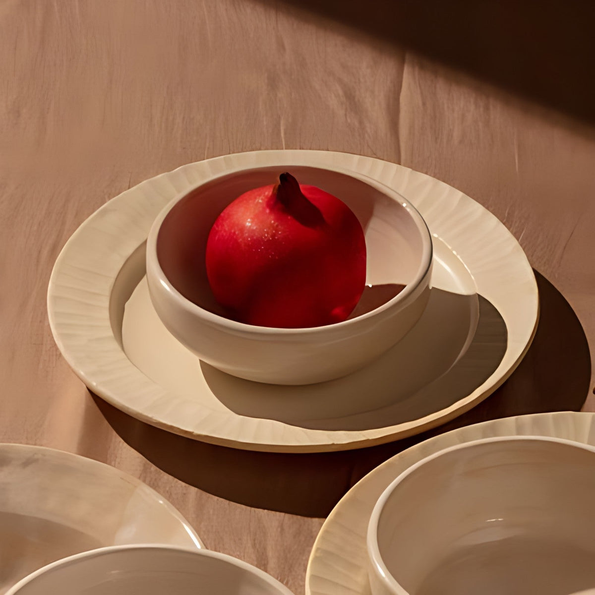 Mogra Stoneware Appetizer Bowl in Cream Glaze by Kazuri, photo 4 of 4