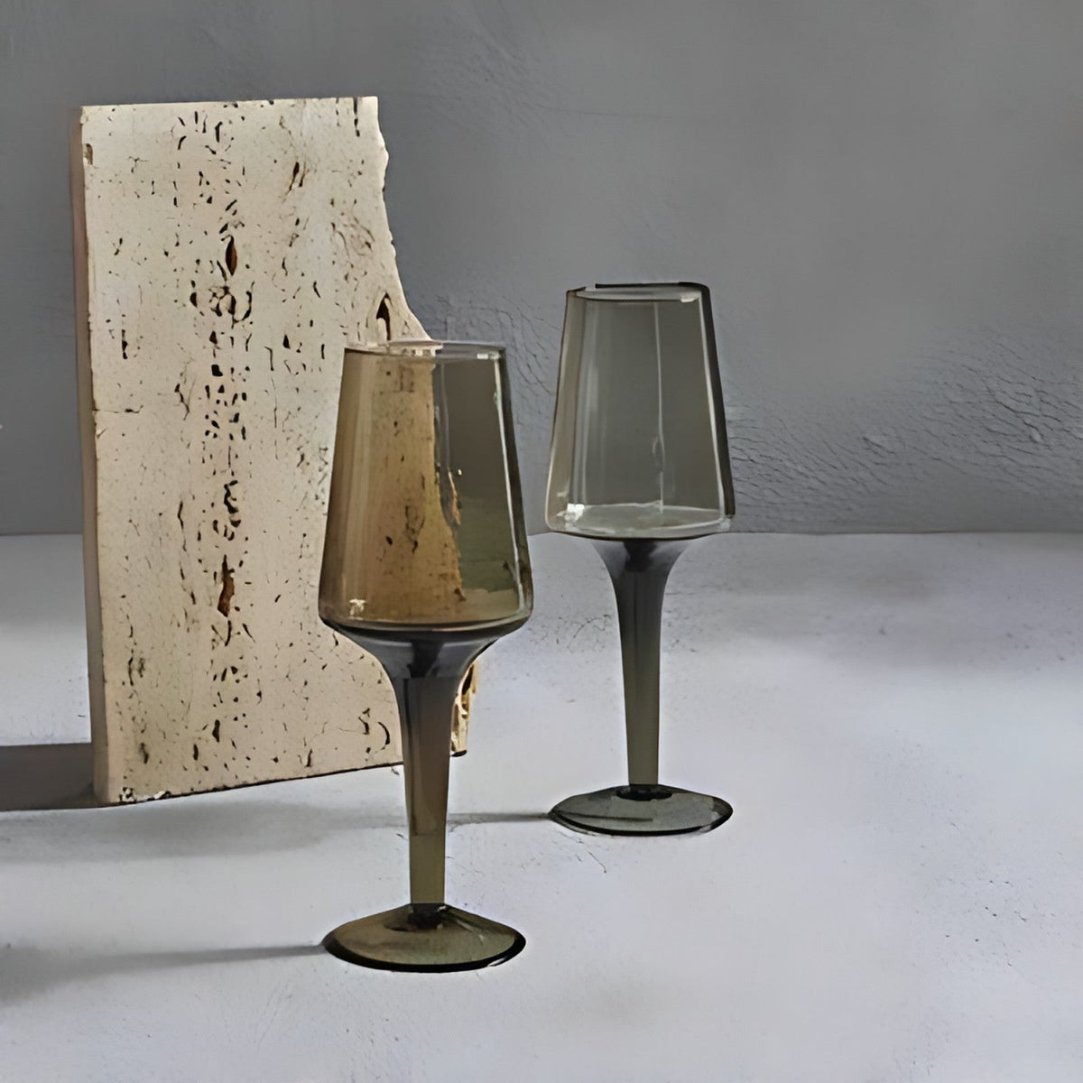 Victoria Smoky Grey Wine Glasses by Kazuri, photo 4 of 4