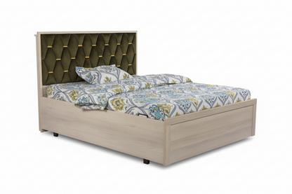 Wooden Double Bed with Metal Frame SMB 752