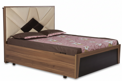 Wooden Double Bed with Metal Frame SMB 753