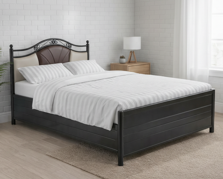 Metal Double Bed with Storage Box SMB 758