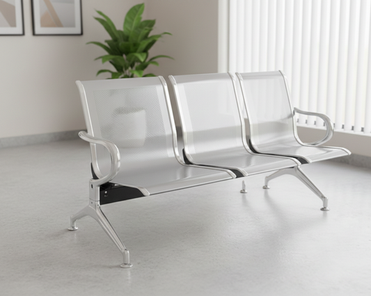 Silver Plated Durable 3 Seater Waiting Chair SWC 228