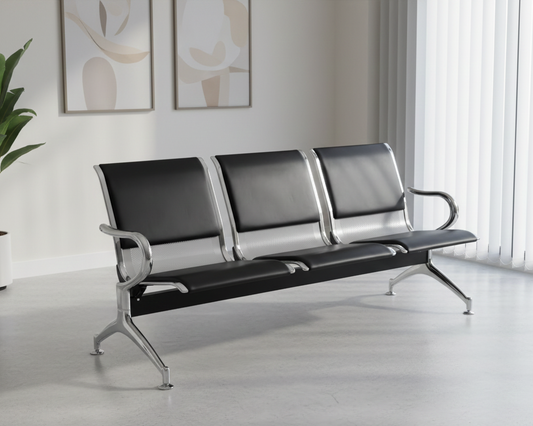 3 Seater Waiting Chair with Black Seat SWC 229