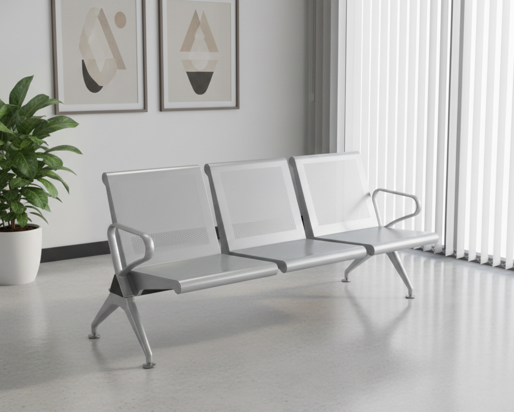 3 Seater Waiting Chair with Silver Coating SWC 255