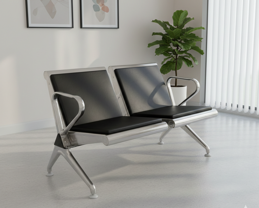 2 Seater Waiting Chair with Black Seat SWC 255