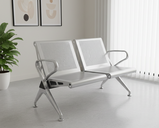 2 Seater Waiting Chair with Silver Coating SWC 255
