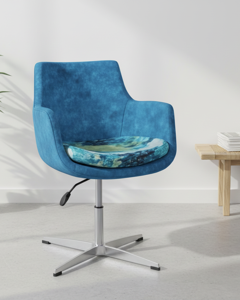Modern Fabric Lounge Chair with Swivel Base - SM 707