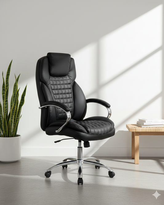 Executive High Back Cushioned Office Revolving Chair with Headrest - GALAXY