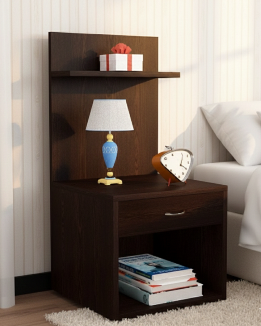 Modern Bedside Table with Drawer and Shelf SMT 63