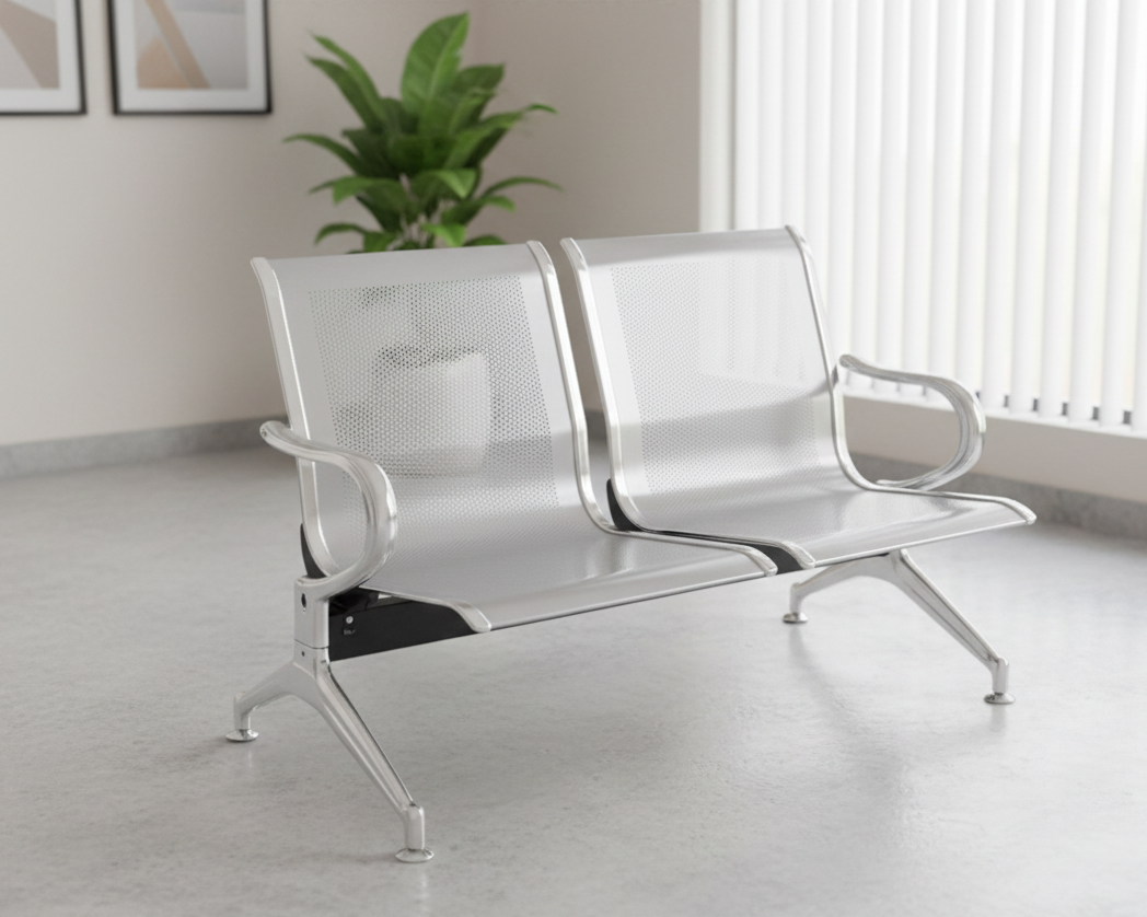 Silver Coated 2 Seater Waiting Chair SWC 226