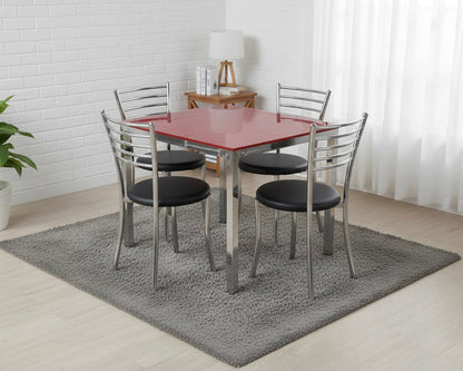 Stainless Steel Dining Table with Glass Top SMT 320 / 130
