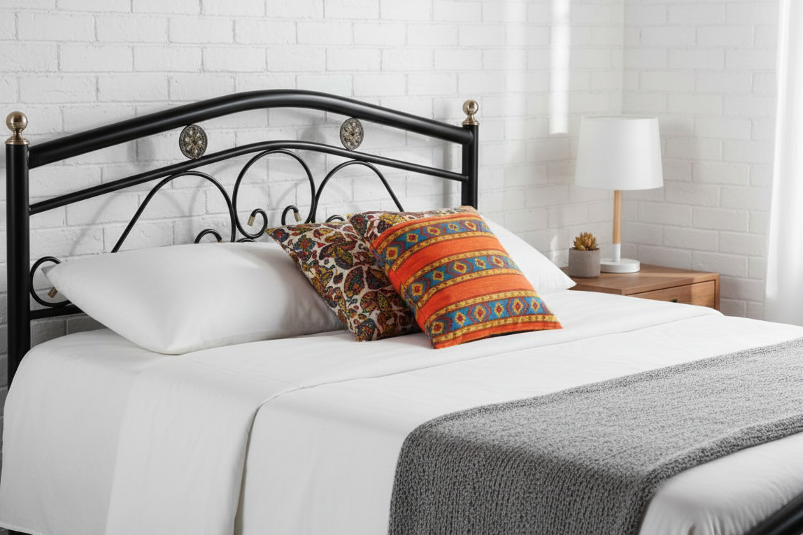 Metal Double Bed with Storage Box SMB 110