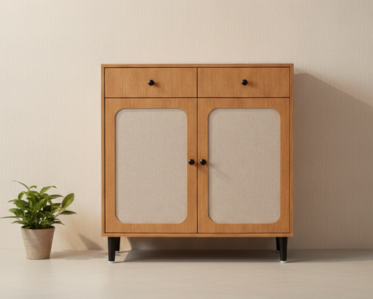 Wooden Shoe Rack with Drawers