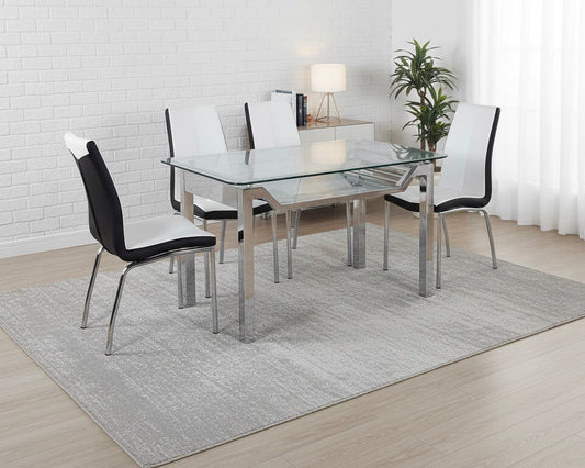 Stainless Steel Dining Table with Glass Top SMT 301 / 104