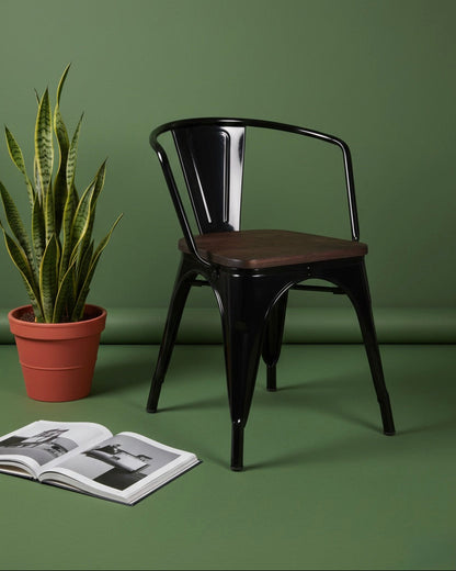 Metal Chair with Handles and Wooden Seat SM 158 - TOLIX SERIES