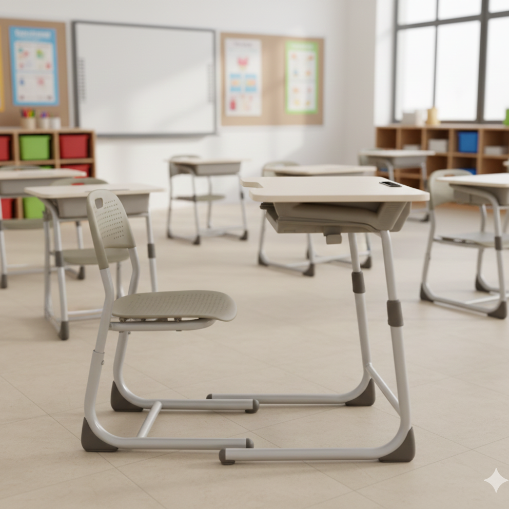 Ergonomic Heigh Adjustable School/College Table and Chair SC 274