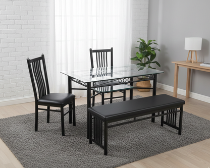 Metal Dining Table with Bench SMT 315 / 129