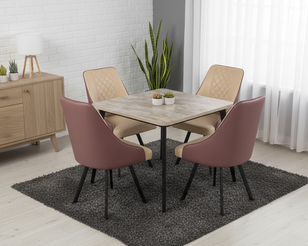 MS Dining Table with Marble Top SMT 326