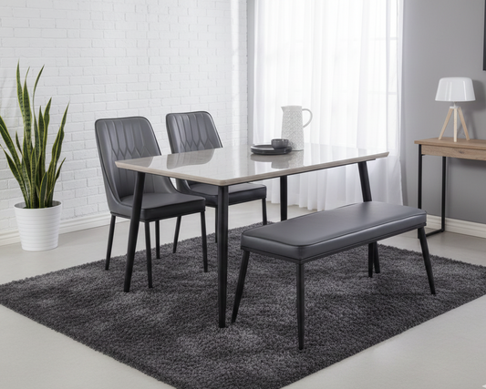 MS Dining Table with Marble Top and Bench SMT 325 / 280