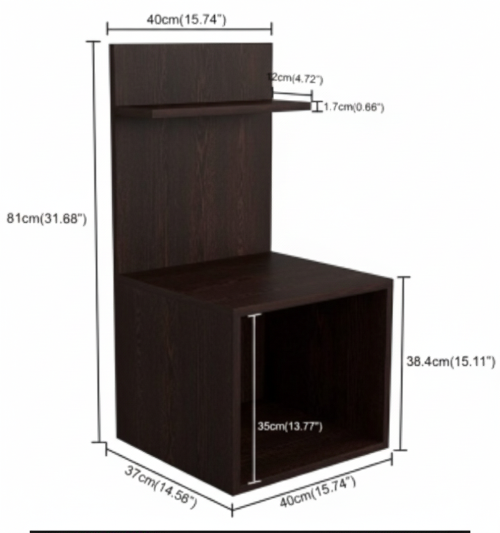 Modern Bedside Table with Shelf and Storage Space SMT 48
