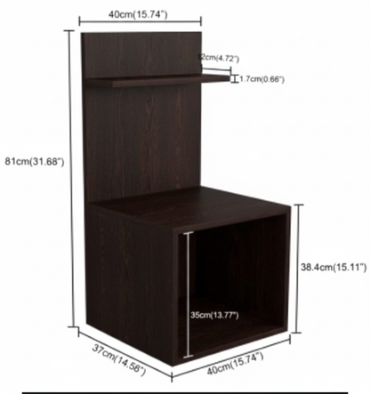 Modern Bedside Table with Shelf and Storage Space SMT 48