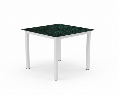Metal Square Dining Table Set SMT with Marble Finish 319