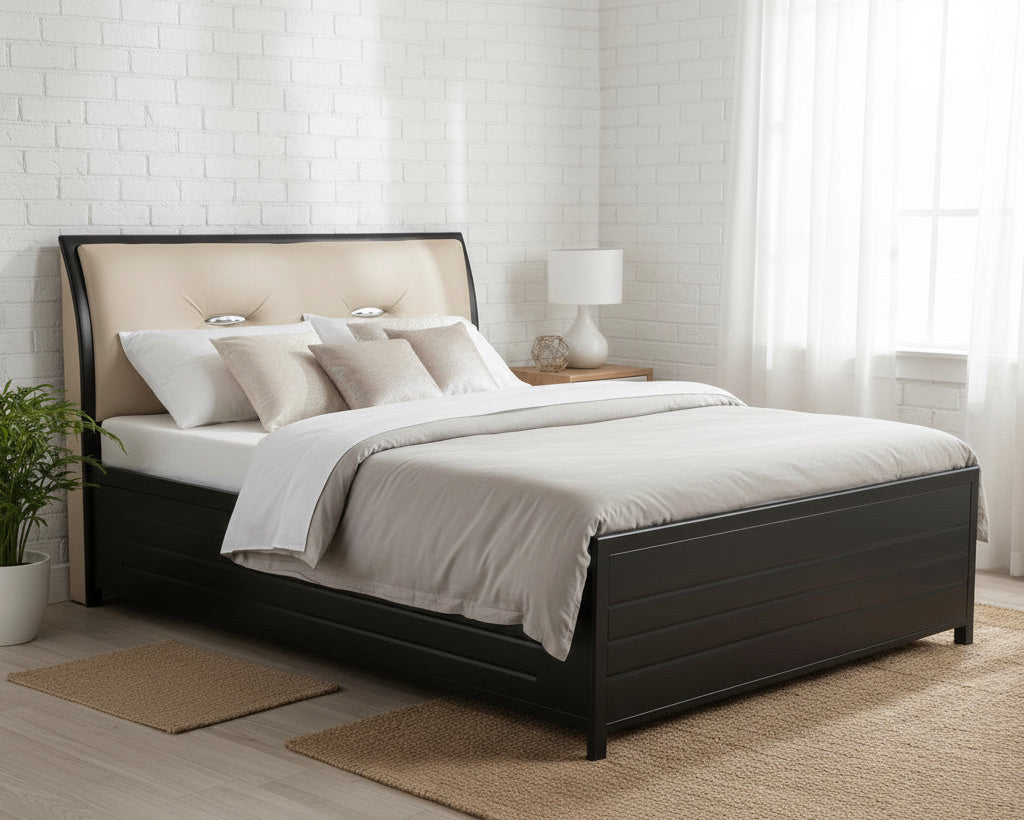 Metal Double Bed with Storage Box SMB 115