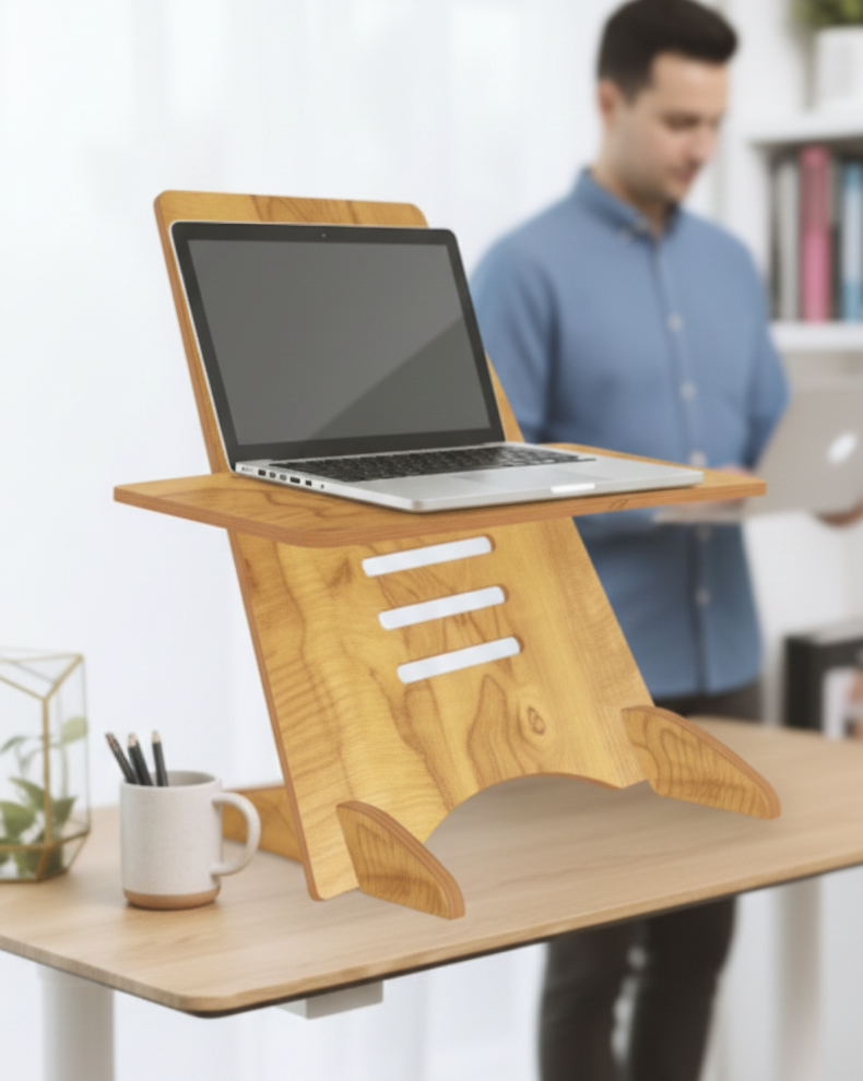 Wooden Height Adjustable Laptop Table Stand SM 74