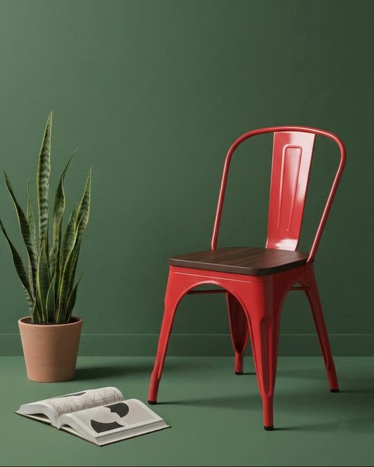 Metal Chair with Wooden Seat DM 150 - TOLIX SERIES