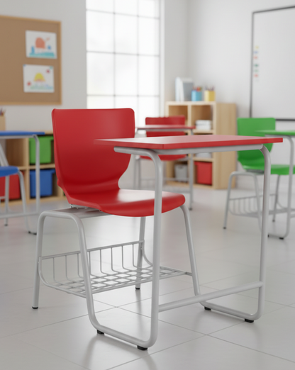 School Table and Chair Set with Books Basket  SC 281