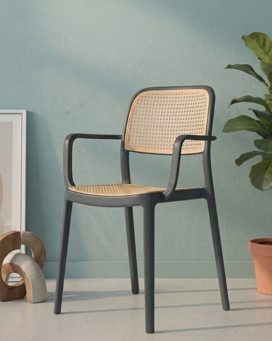 Cane Cafeteria Chair with Handle