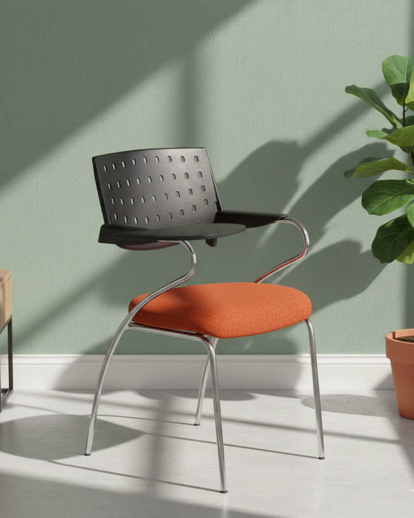 Stylish Student Chair with Cushioned Seat and Writing Pad SC 213