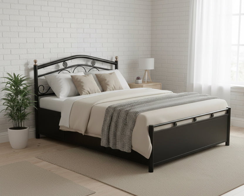 Metal Double Bed with Storage Box SMB 110