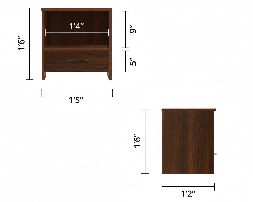 Wooden Bedside Table with Drawer SMT 16