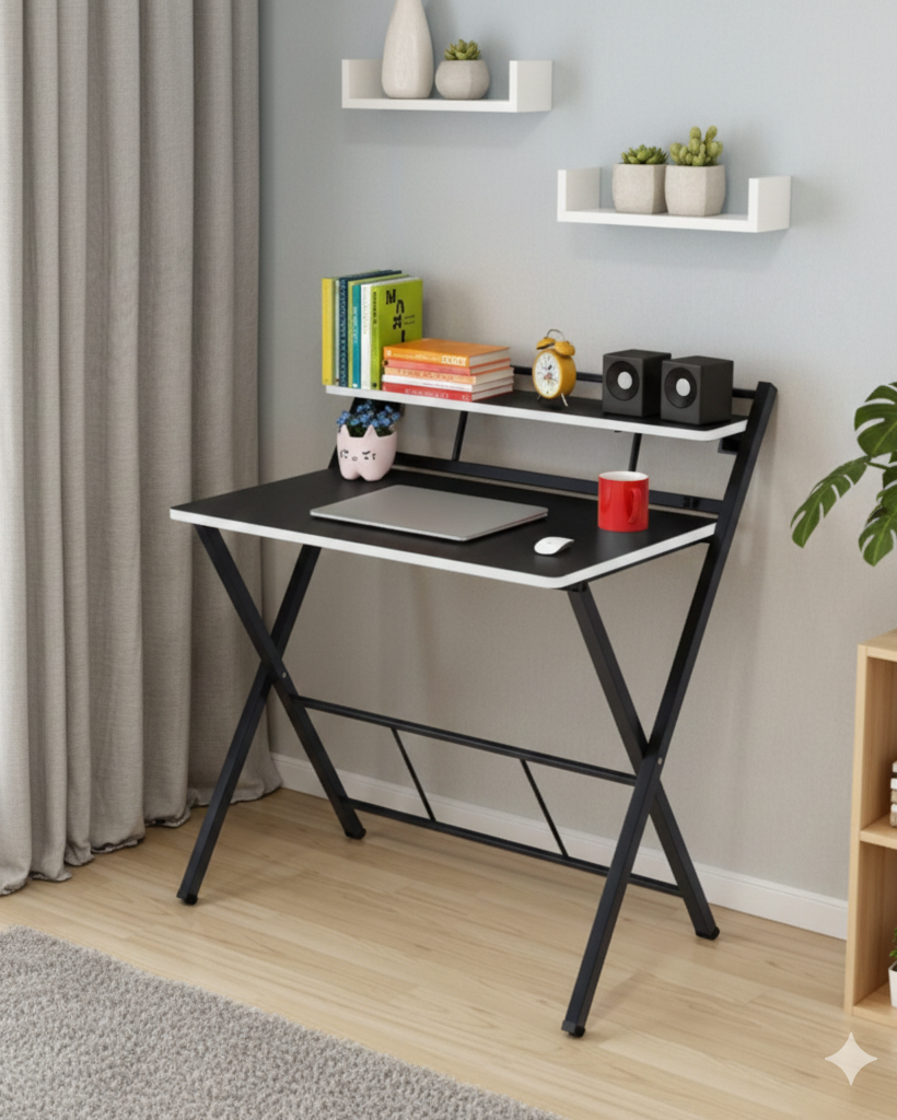 Foldable Study & Computer Desk with Storage Shelf SMT 556