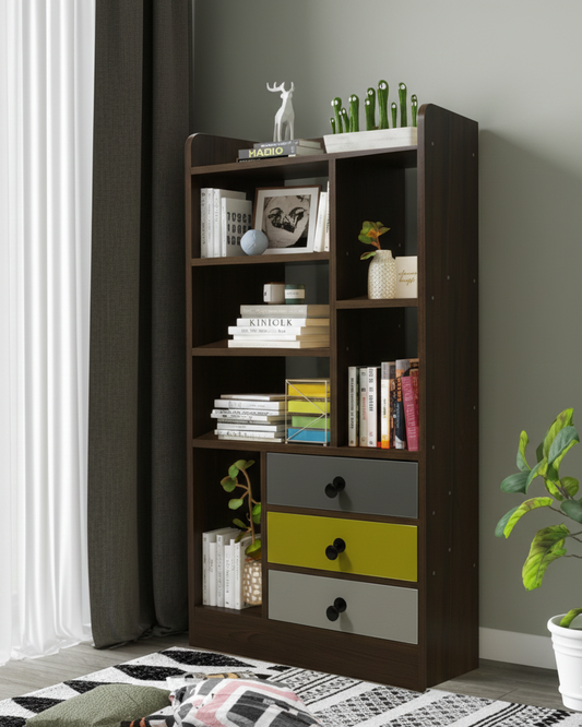 Modern Open Bookcase with Storage Drawers SM 14