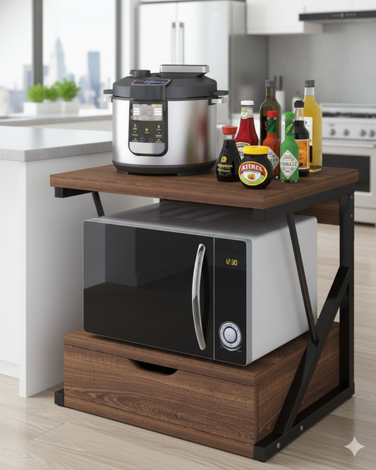 Microwave Oven Stand with Storage Shelves – Compact Kitchen Rack SM 18