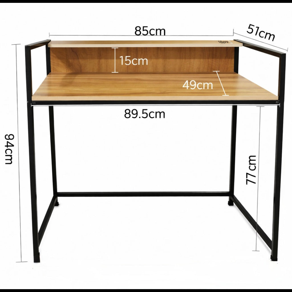 Modern Computer Desk with Metal Frame & Wooden Top SMT 36